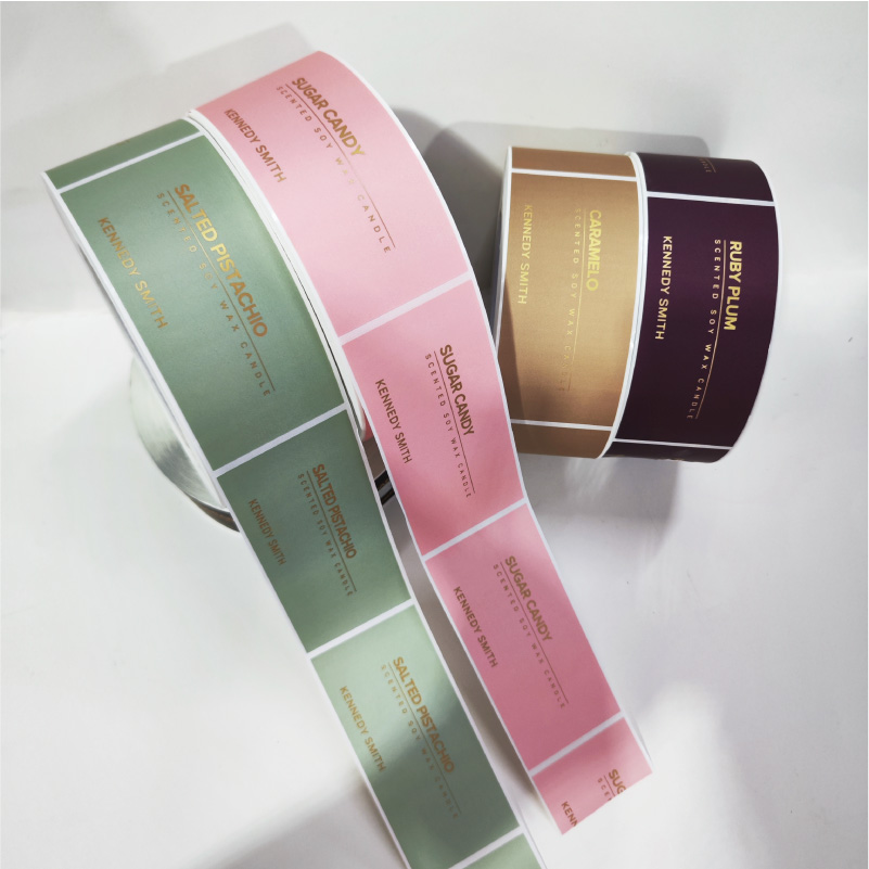 Custom Candle Jar Packaging Stickers Sheets Real Gold Foil Labels Logo Stickers